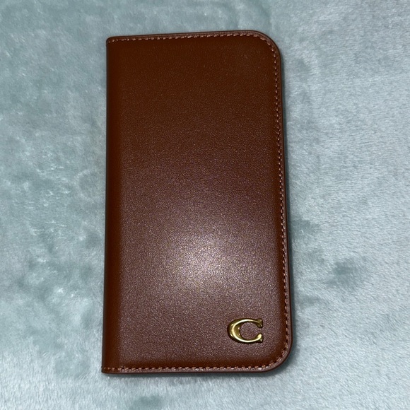 Coach Tan Folio Case with Gold Accent - Picture 14 of 16